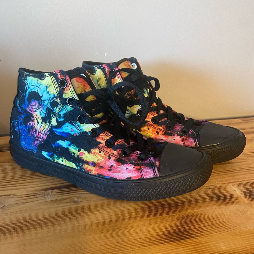 RAAD shop psychedelic skull unisex high top sneaker size 6.5 Men 8 women